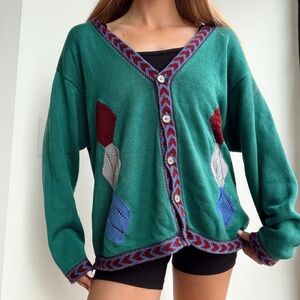 Vintage Multicolour Knit Cardigan